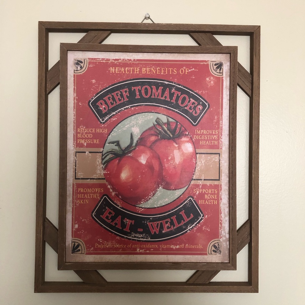 Vintage Beef Tomatoes Wall Art - Grocery Store Sign - Kitchen Decor